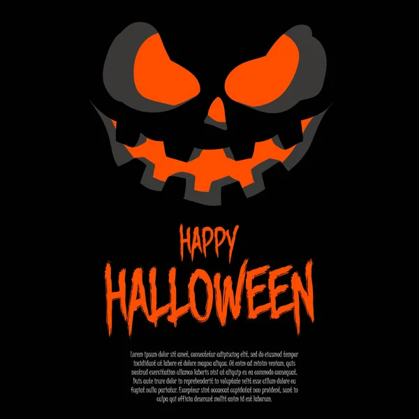Modèle de conception Halloween avec visage de citrouille — Image vectorielle