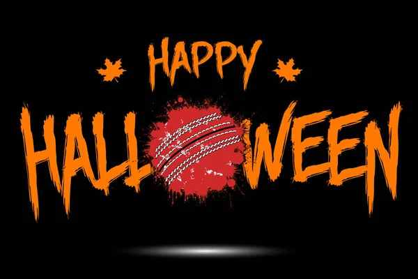 Fröhliches Halloween und Cricketball aus Klecksen — Stockvektor