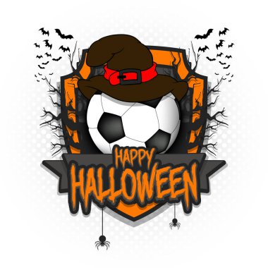 Cadı şapka ve mutlu Hallowen futbol topu