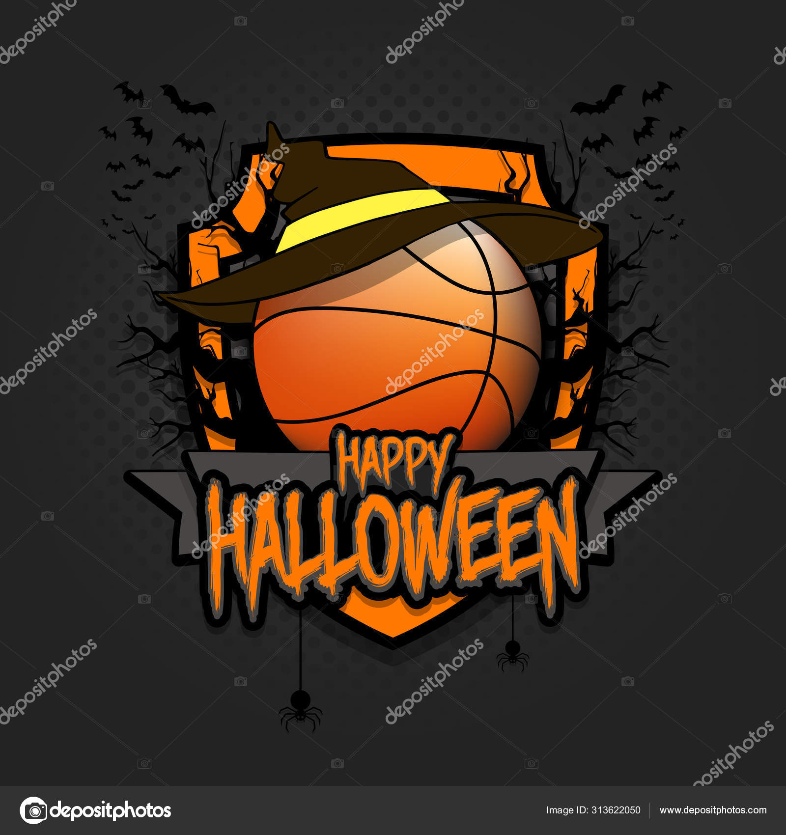 https tr depositphotos com 313622050 stock illustration basketball ball with witch hat html