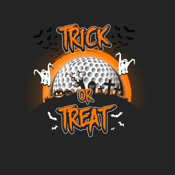 Halloween patroon. Truc of traktatie en golfbal — Stockvector