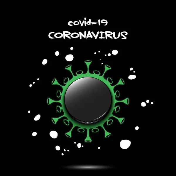 Signo de coronavirus con disco de hockey — Archivo Imágenes Vectoriales