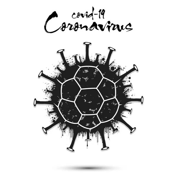 Coronavirus signe avec balle de handball — Image vectorielle