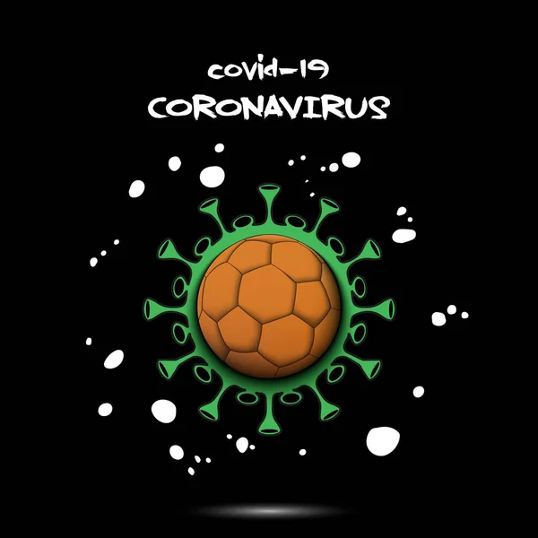 ハンドボール付きコロナウイルス標識 — ストックベクタ