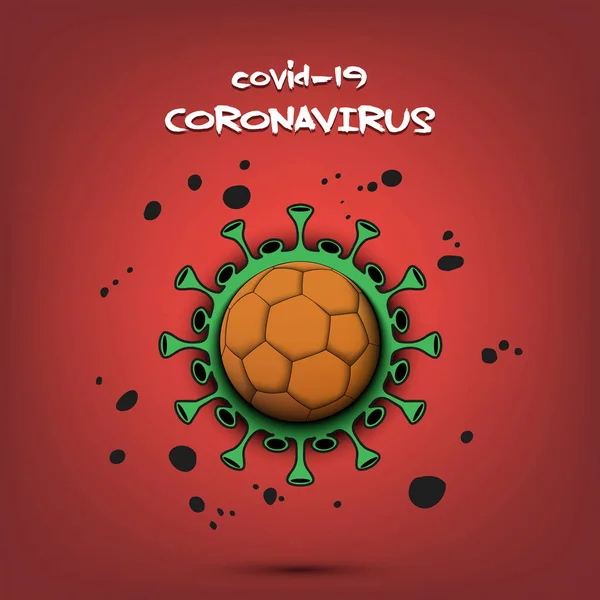 Coronavirus sign with handball ball — Stock Vector