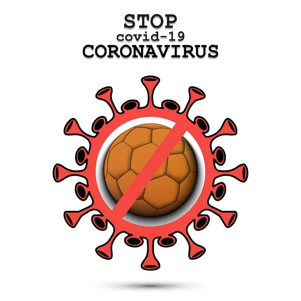 Coronavirus segno con pallamano — Vettoriale Stock