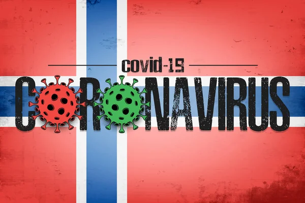 Norská vlajka s koronavirem covid-19 — Stockový vektor