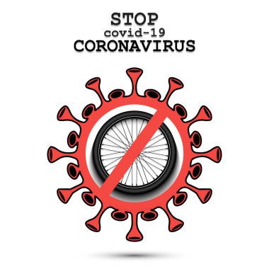 Bisiklet tekerleğiyle Coronavirus işareti