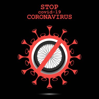 Bisiklet tekerleğiyle Coronavirus işareti