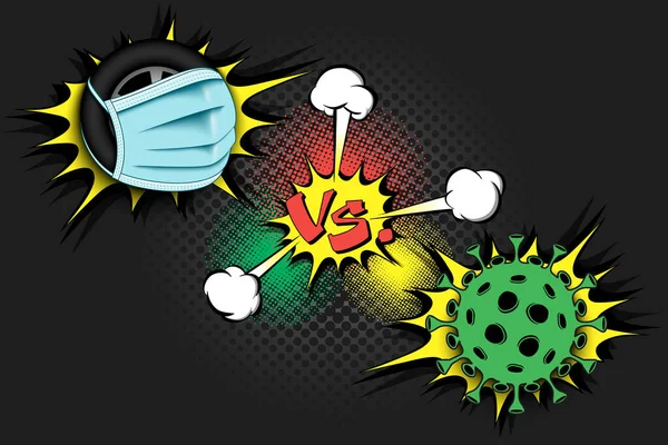 Yarış vs coronavirus covid-19 — Stok Vektör