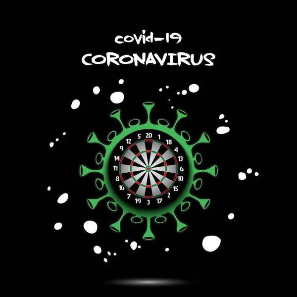 Coronavirus sign with dartboard — Stock Vector