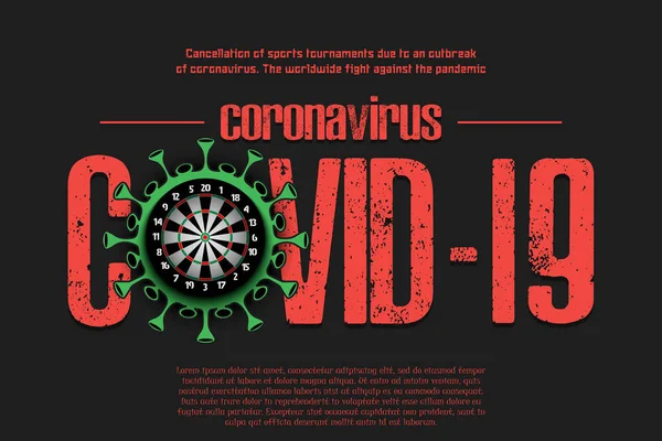 Covid-19. Znamení koronaviru se šipkou — Stockový vektor