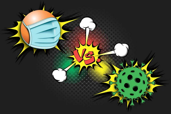 Πινγκ-πονγκ εναντίον του ιού Coronavirus covid-19 — Διανυσματικό Αρχείο