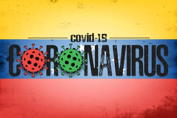 Vlag van Venezuela met coronavirus covid-19 — Stockvector