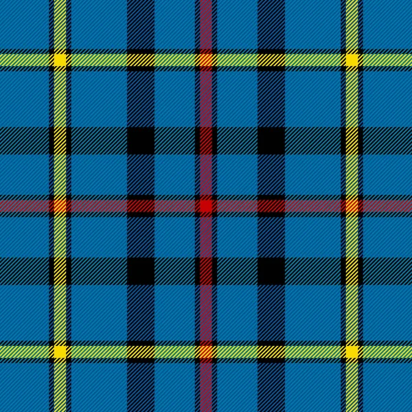 Tartan w kratę. Szkocki wzór w niebieskiej, czerwonej i żółtej klatce — Wektor stockowy