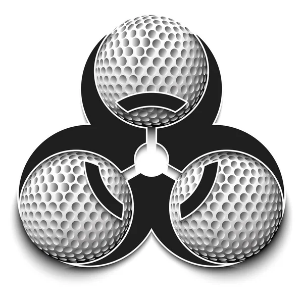 Símbolo de risco biológico com bola de golfe —  Vetores de Stock