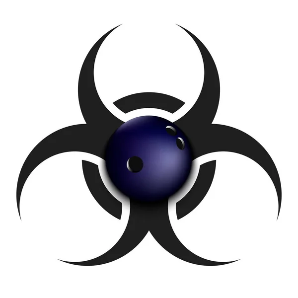 Biohazardský symbol s bowlingovou koulí — Stockový vektor