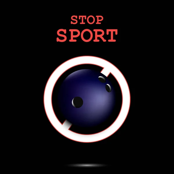 İşaret dur ve bowling topu — Stok Vektör