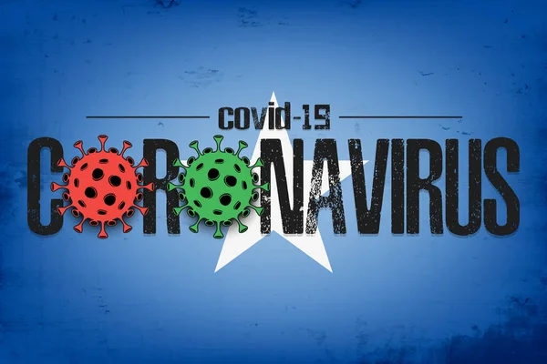 Vlag van Somalië met coronavirus covid-19 — Stockvector