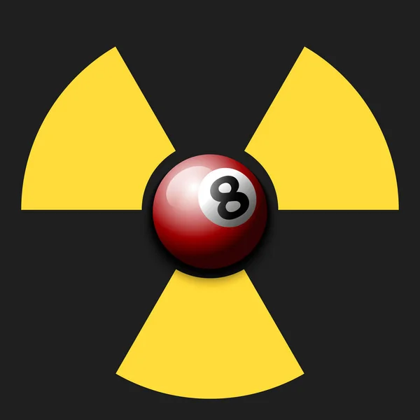 Símbolo de radiação com bola de bilhar —  Vetores de Stock