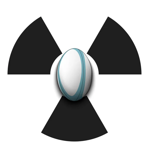 Símbolo de radiação com bola de rugby —  Vetores de Stock