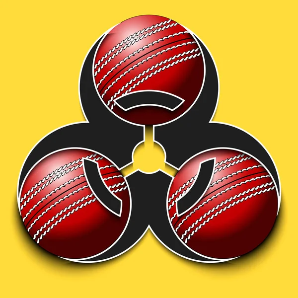 Biohazard symbol with cricket ball
