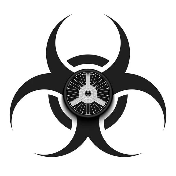 Biohazard symbol s kolem kola — Stockový vektor