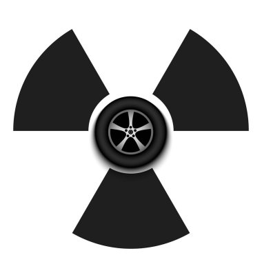 Araba tekerleği ile radyasyon sembolü