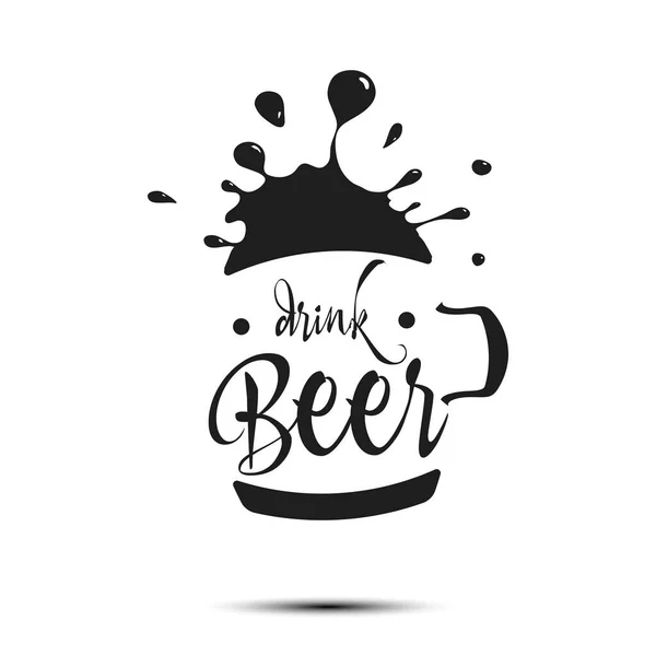Pij wzór logo piwa — Wektor stockowy