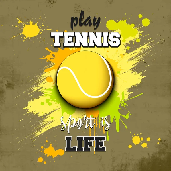 Tennisball-Ikone. Tennis spielen. Sport ist Leben — Stockvektor