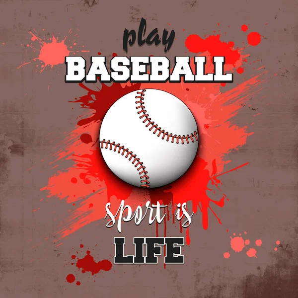 Бейсбольний м'яч значок. Грати в бейсбол. Спорт це життя — стоковий вектор