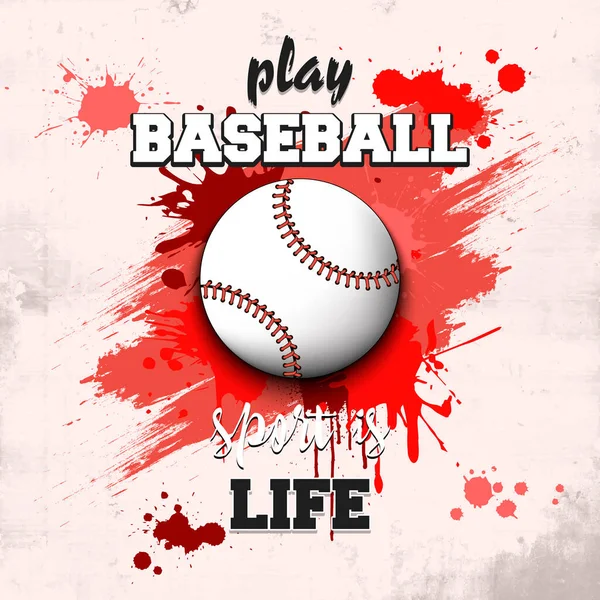 Икона бейсбольного мяча. Играть в бейсбол Спорт - это жизнь — стоковый вектор