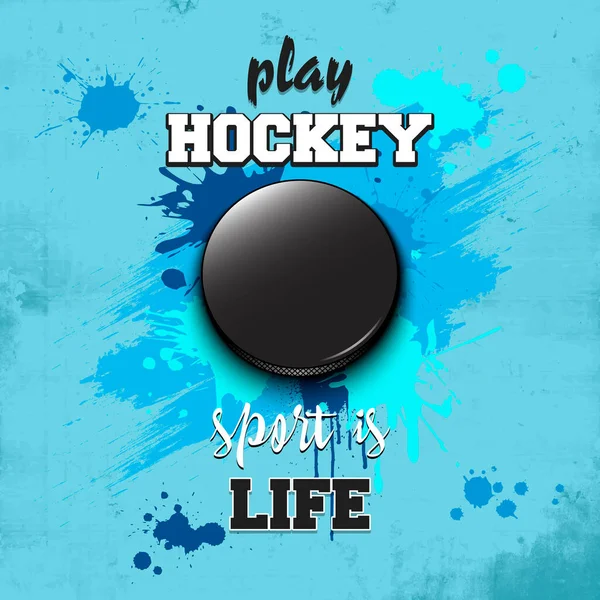 Hockey puck icoon. hockey spelen. Sport is het leven — Stockvector