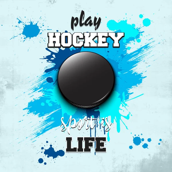 Hockey puck icoon. hockey spelen. Sport is het leven — Stockvector