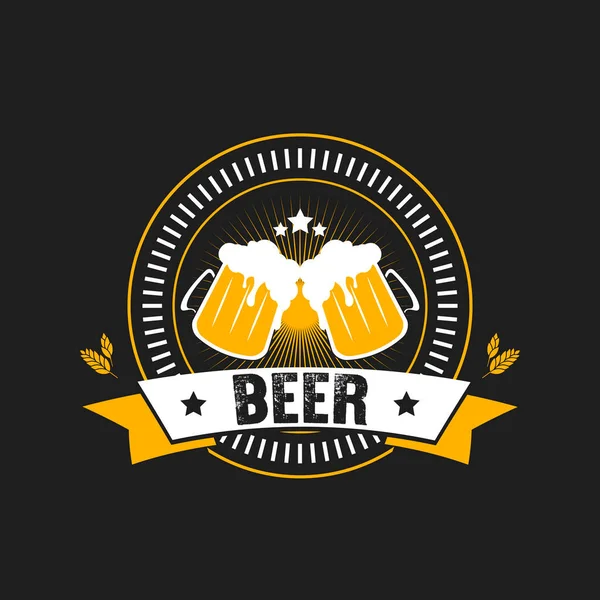 Modello di design logo birra — Vettoriale Stock