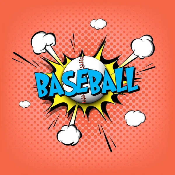 Bang comico con testo di espressione Baseball — Vettoriale Stock