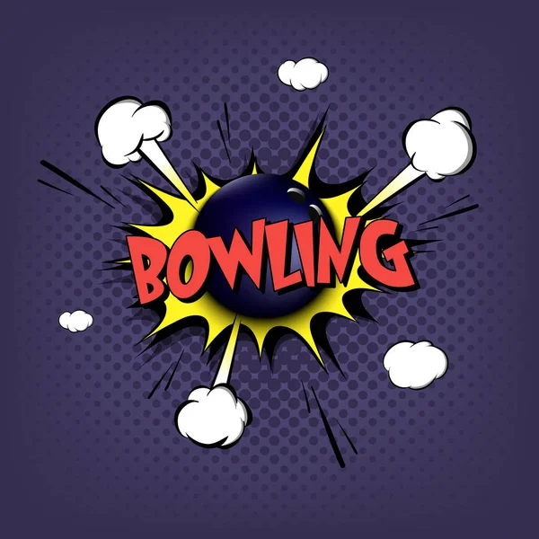 Comic bang med uttryckstext Bowling — Stock vektor