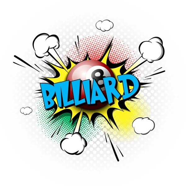 Comic bang με κείμενο έκφρασης Billiard — Διανυσματικό Αρχείο