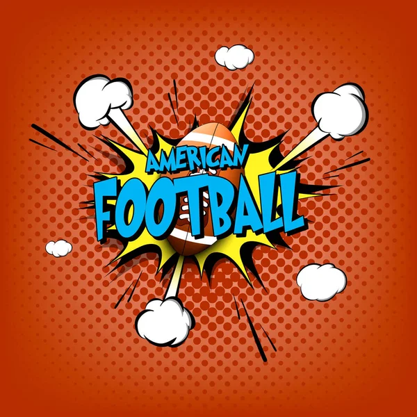 Comic-Knall mit Ausdruckstext American Football — Stockvektor