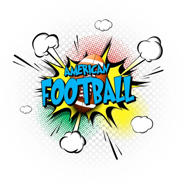 Comic-Knall mit Ausdruckstext American Football — Stockvektor