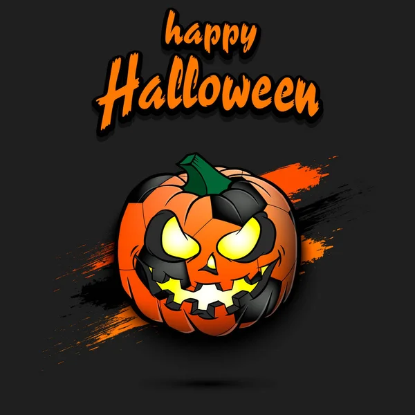 Feliz Halloween. Pelota de fútbol Calabaza — Vector de stock