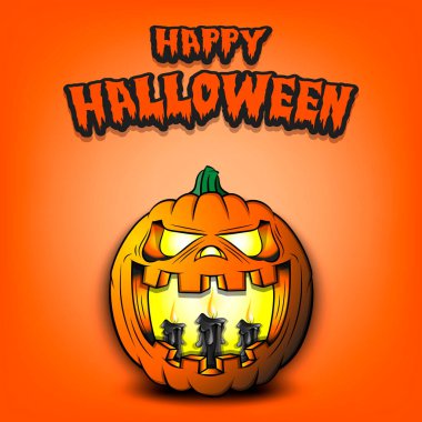 Mutlu Cadılar Bayramı. Balkabağının içinde yanan mumlar