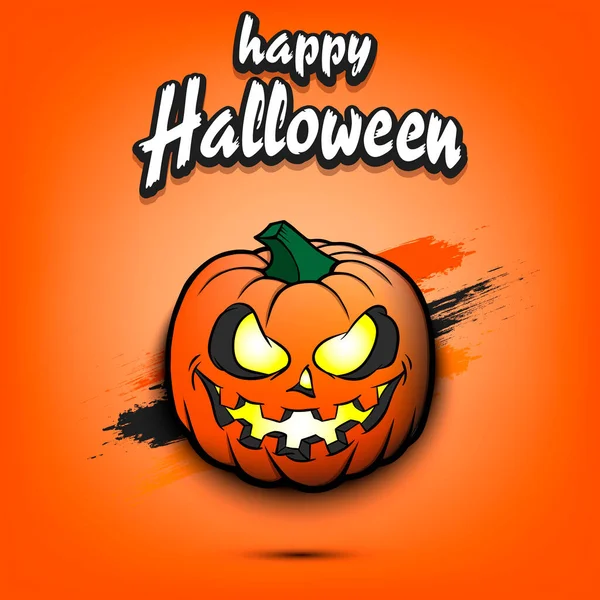 Feliz Halloween. Siniestra calabaza sonriente — Vector de stock