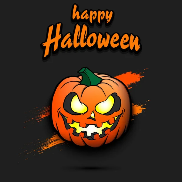 Fijne Halloween. Sinister lachende pompoen — Stockvector