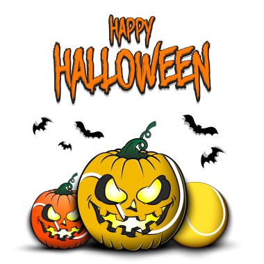 Mutlu Cadılar Bayramı. Tenis topu Balkabağı