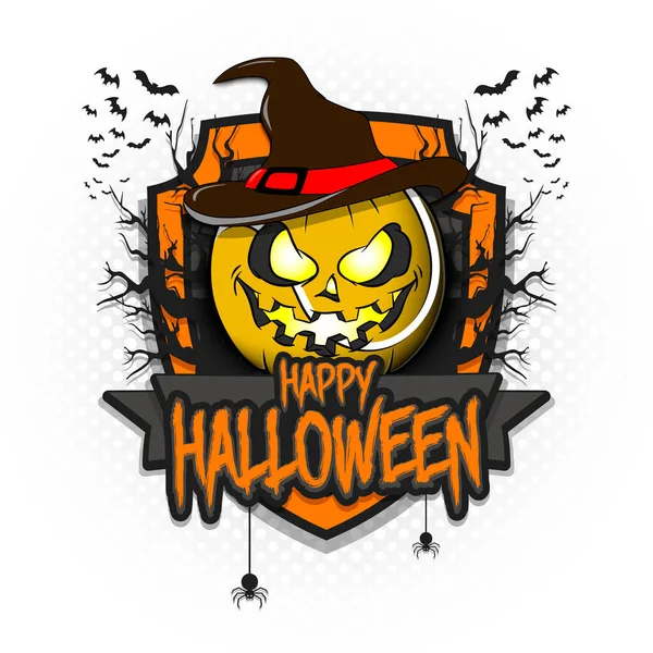 Fijne Halloween. Tennisbal pompoen — Stockvector