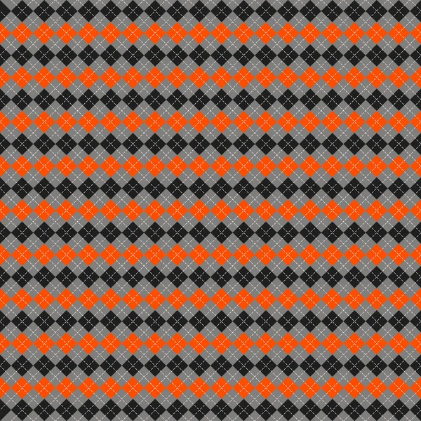 Halloween Argyle plaid. Fond de cage écossais — Image vectorielle