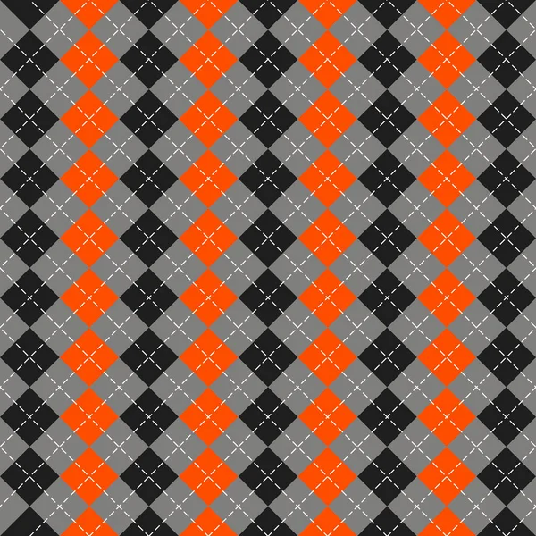 Halloween Argyle plaid. Fond de cage écossais — Image vectorielle