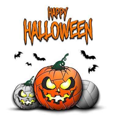 Mutlu Cadılar Bayramı. Voleybol Balkabağı