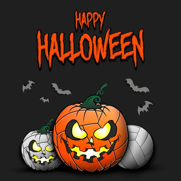 Joyeux Halloween. Boule de volley Citrouille — Image vectorielle